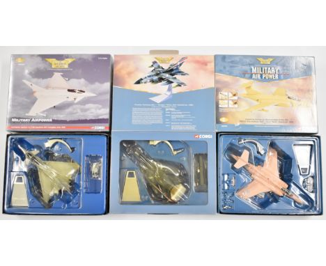 Five Corgi Aviation Archive Military Air Power 1:72 scale diecast model jet aeroplanes to include Panavia Tornado GR1 AA33601