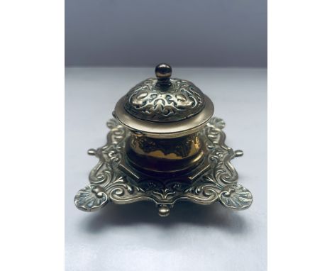 Brass inkwell with liner 