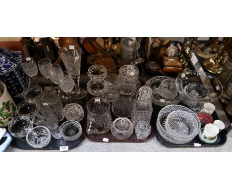 Assorted cut glass and crystal including a Edinburgh jug, assorted bowls, drinking glasses etc Condition Report: Available up