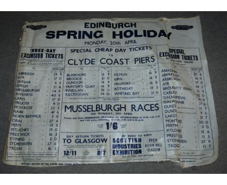 Two British Rail Edinburgh Spring Holiday price ticket posters, late 1950s Condition Report: Available upon request