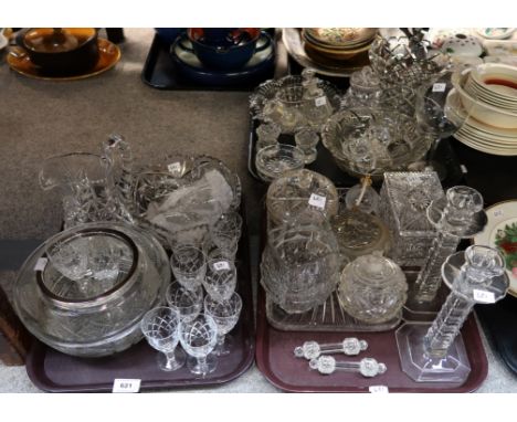 Assorted cut glass and crystal including drinking glasses, jug, vases and other glassware Condition Report: Available upon re