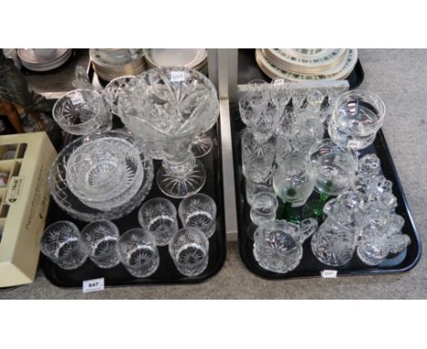 Assorted cut glass and crystal including drinking glasses, vase, dishes etc Condition Report: Available upon request