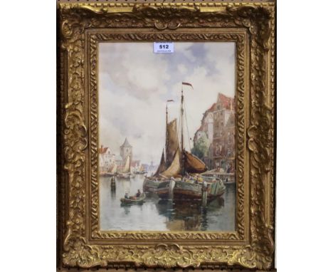 J R MILLER Antwerp from The River Scheldt, signed, watercolour, 37 x 27cm Condition Report: Available upon request