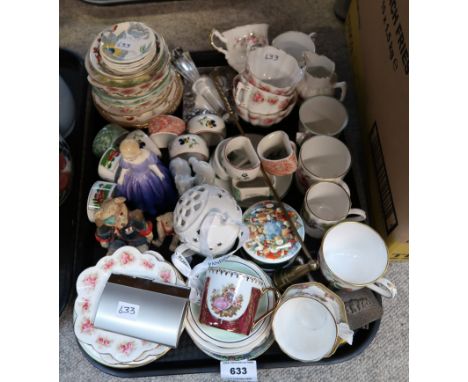 A Royal Doulton figure, assorted ceramic napkin rings, Worcester coffee cans and saucers and assorted other ceramics Conditio