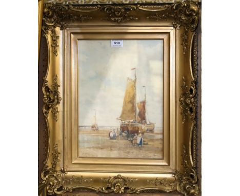J R MILLER Unloading the catch, signed, watercolour, 37 x 27cm Condition Report: Available upon request