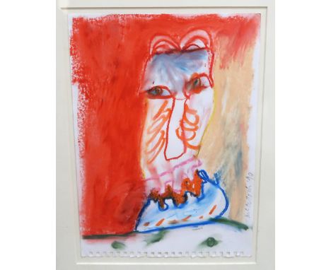 IAN MCCULLOCH Head, Yugoslavia, oil pastel on paper, 1990, 30 x 21cm, GORDON BRYCE Winter Thaw, signed, artist's proof lithog