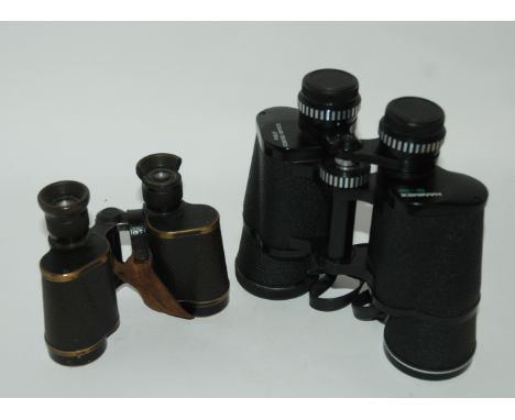 A pair of Carl Zeiss Jena binoculars (def) another pair of binoculars, two vintage cameras Condition Report: Available upon r