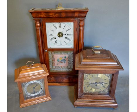A Mahogany Cased Wall Clock, together with two 20th century bracket clocks 