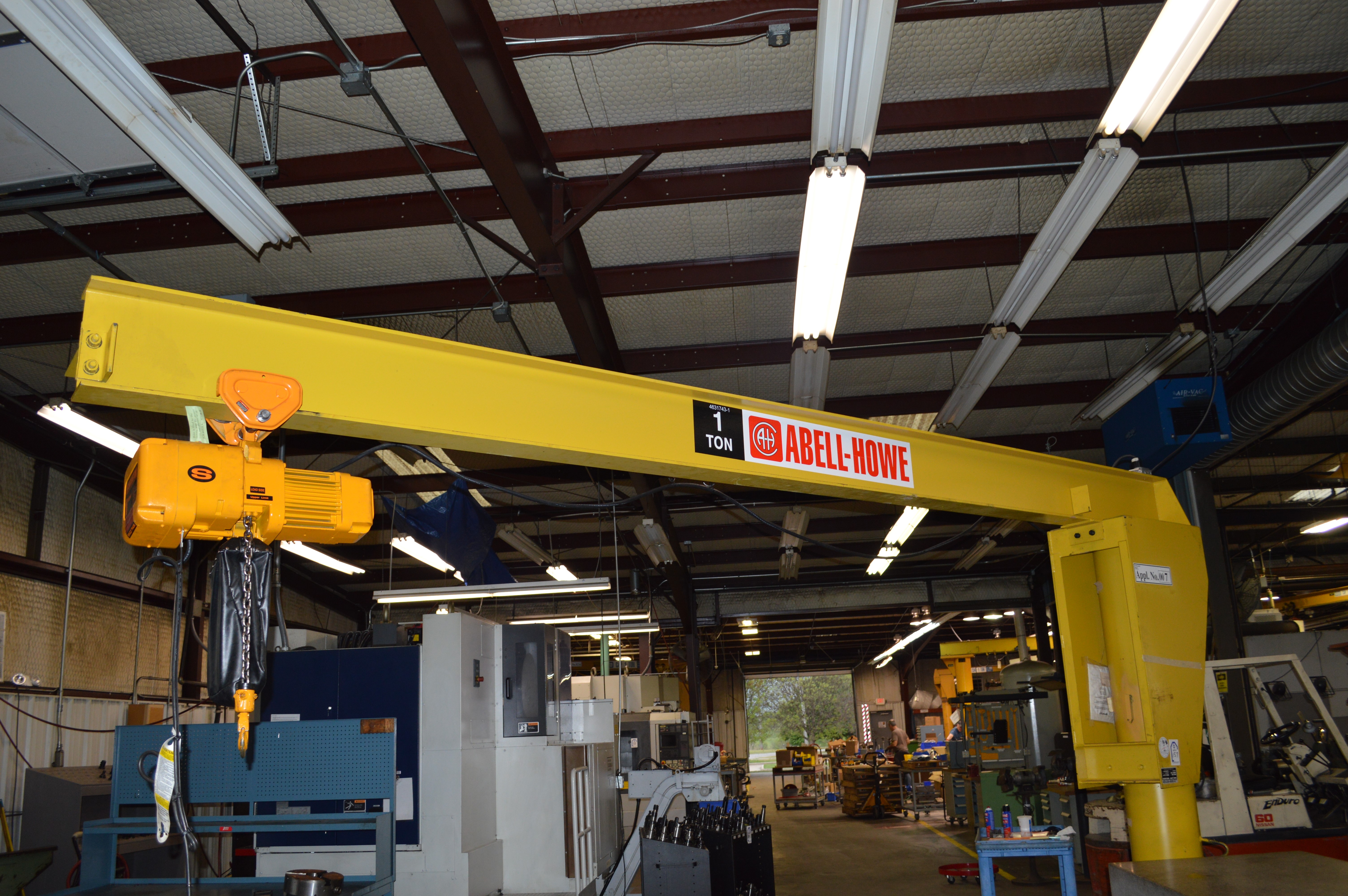 Jib Crane ,1 Ton AbellHowe w/Harrington 1 Ton Hoist, Pendant