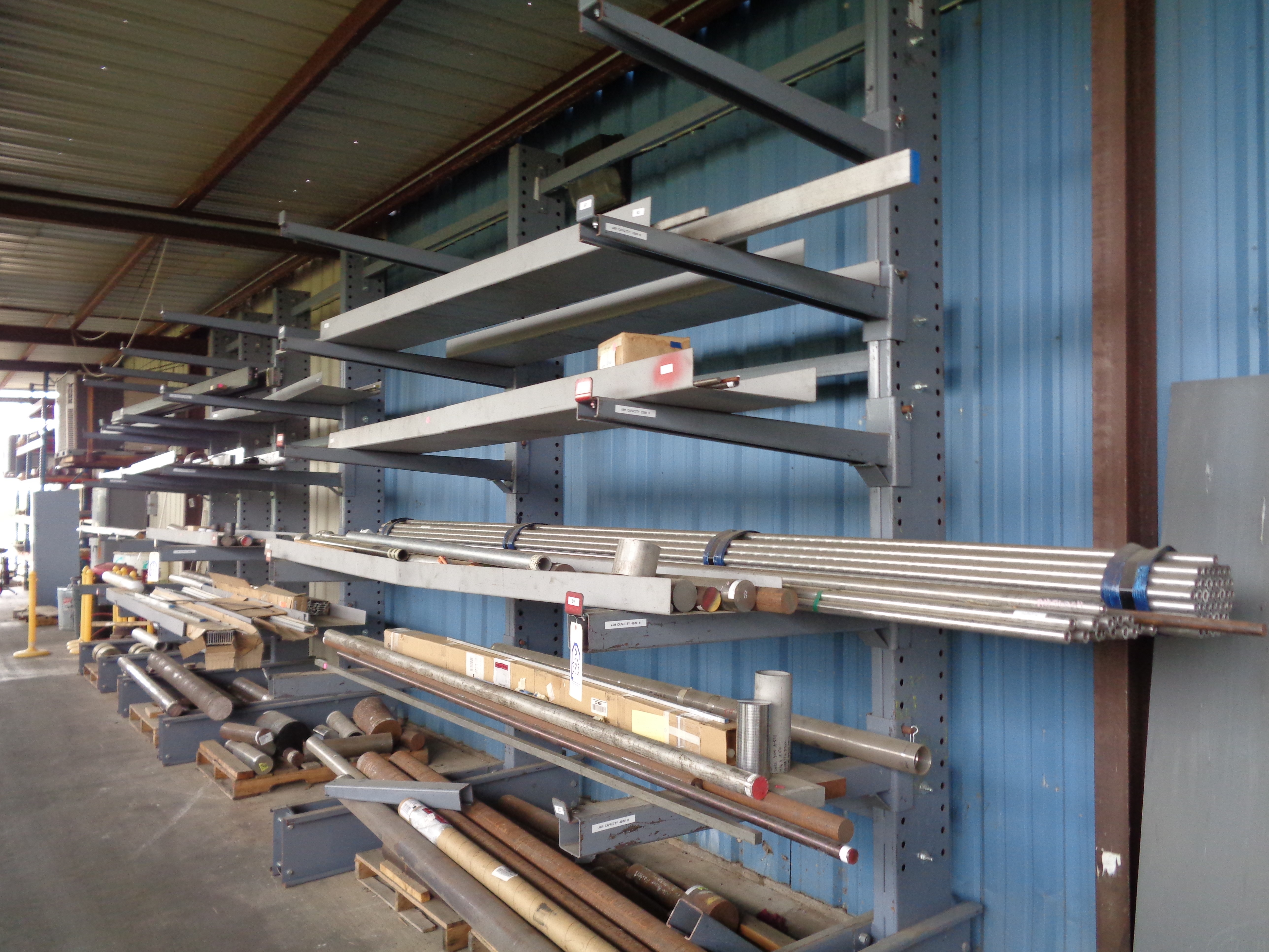 30' Of Cantilever Style Steel Stock Shelving, Qty (18) - 2500# Capacity 