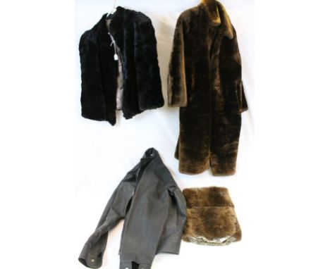 Two vintage Fur Coats, a Fur Muff and a Jacket