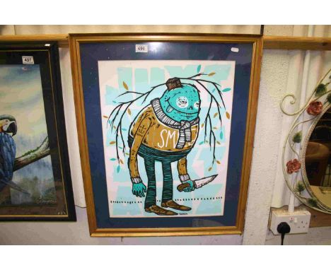 Framed &amp; glazed Screen print by Michael Sieben