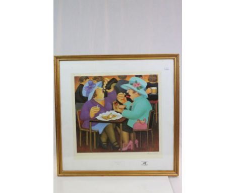 Beryl Cook Limited Edition Print ' Ladies with Lunch ' signed in pencil