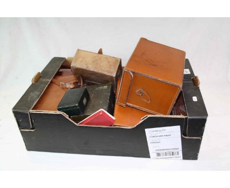 Collection of Vintage Leather Boxes, etc