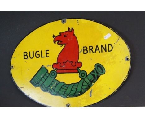 Foster-Probyn Ltd Oval Enamel Brewery Sign for ' Bugle Brand ' Beer