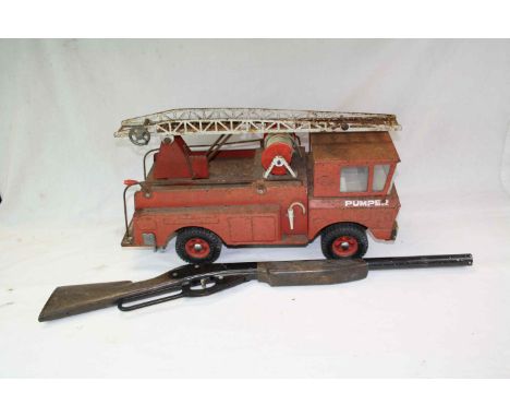 Vintage child's Rico Fire Truck and a "Daisy" toy Rifle "Pop Gun" type