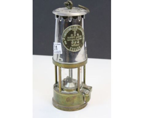 Vintage type 6 Miner's Oil Lamp Eccles makers &amp; numbered
