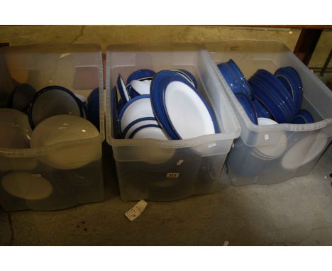 Large collection of vintage Denby dinner ware in three boxes