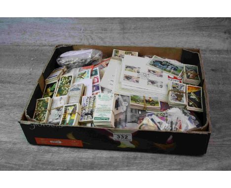 Box of Stamps, First Day Covers and Cigarette Cards