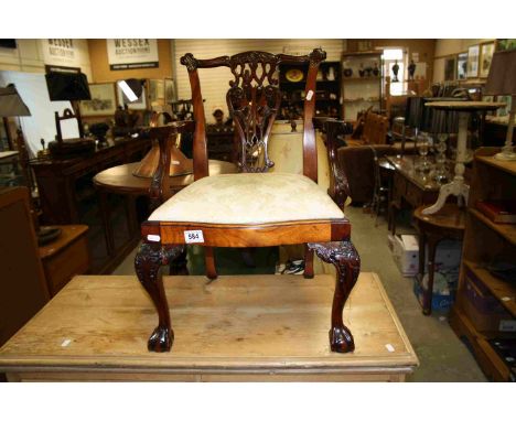 Apprentice Piece / Child's Chair in the form of a Chippendale Style Georgian Elbow Chair with Drop In Seat