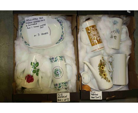 1950's - 1970's J &amp; G Meakin Coffee Pots and Platters, stylised and floral designs plus Thomas Coffee Pot