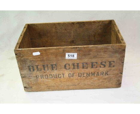 Vintage Wooden ' Danish Blue Cheese ' Crate