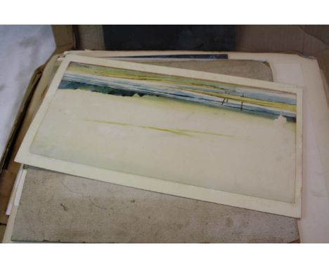 Large Quantity of Various Unframed Artworks to include Oil Paintings, Watercolours, Sketch Book, etc