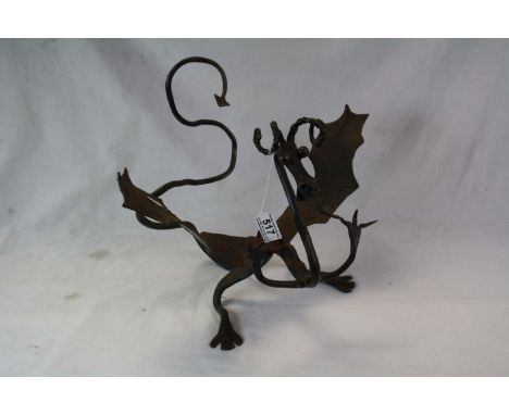 Blacksmith made Iron Dragon sculpture