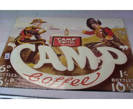 Modern example of a vintage Enamel "Camp Coffee" sign
