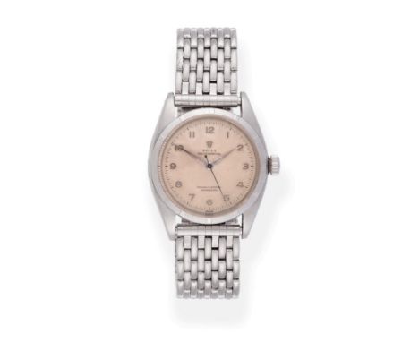 A Stainless Steel Automatic Centre Seconds Wristwatch, signed Rolex, Oyster Perpetual, Officially Certified Chronometer, 6580