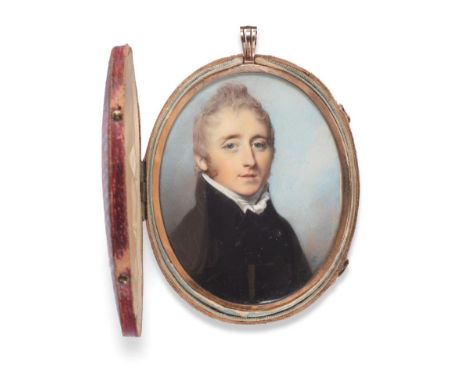 George Engleheart (1750-1829) Portrait of the Hon. Edward Spencer Cowper (1779-1823) Signed, gouache on ivory, 9cm  