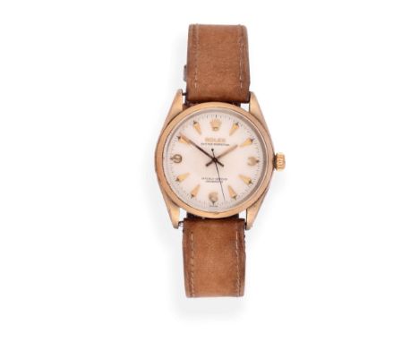 A 9ct Gold Automatic Centre Seconds Wristwatch, signed Rolex, Oyster Perpetual, Officially Certified Chronometer, ref: 6564/6