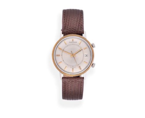 A Jumbo Size Automatic Calendar Alarm Wristwatch, signed Jaeger LeCoultre, model: Memovox, circa 1960, (calibre K825) lever m