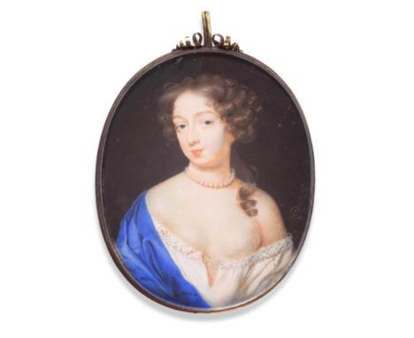  ~ Peter Cross (circa 1650-1724) Portrait of a lady with her hair falling over one shoulder, her lace-trimmed chemise falling
