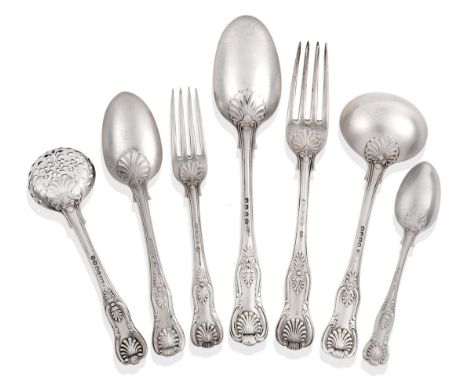 An Extensive Composite Service of George IV/William IV and Victorian Silver King's Pattern Flatware, various makers including