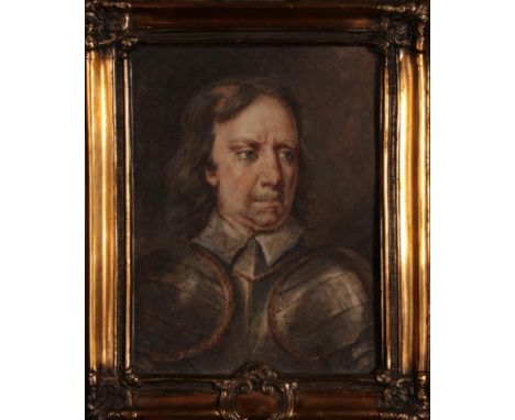 After Samuel Cooper (1609-1672) Portrait of Oliver Cromwell Watercolour on card, 14.5cm by 11.5cm  