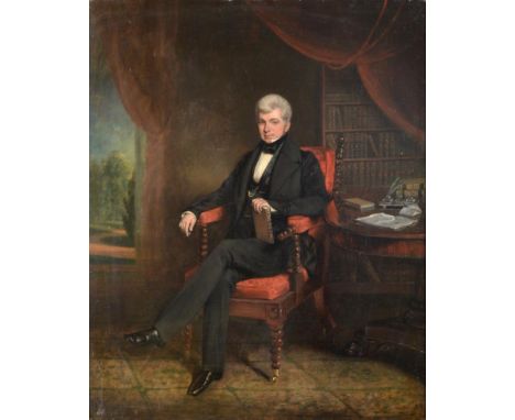 John Bridges (fl.1818-1854) Portrait of a Gentleman thought to be Mr Blakemore Oil on canvas, 63cm by 50.5cm  See illustratio