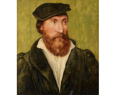 English School (early 16th century) Portrait of a Gentleman in a black coat and hat Oil on panel, 31cm by 27cm   See illustra
