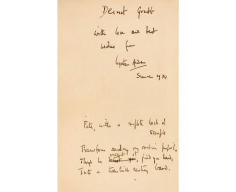 Auden (Wystan Hugh, 1907-1973). Recent Poetry 1923-1933, edited with an introduction by Alida Monro, London: Gerald Howe, 193