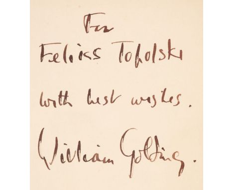 Golding (William). The Inheritors, 1st edition, London: Faber and Faber, 1955, original cloth, dust jacket, spine slightly da