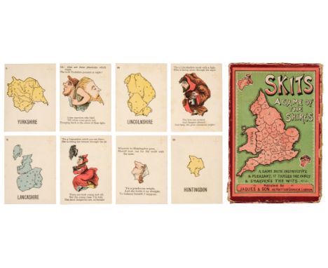 * Anthropomorphic map cards. Skits, A Game of the Shires, London: Jaques &amp; Son, circa 1900, 80 cards (complete), comprisi