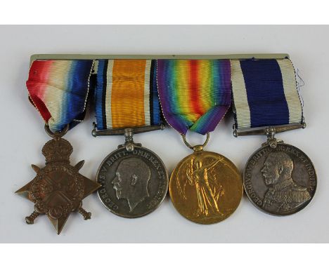 Four First World War medals awarded to 26881 Thomas Sharpe CERAI RN, to include long service, good conduct, victory, war meda