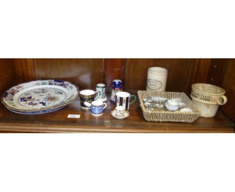 Chinese blue and white doll's tea set, Victorian cabinet china, Royal Worcester coffee cans, Wright &amp; Butlers Nursery Coo