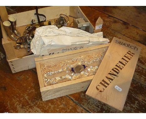 Swatch "Chandelier" watch in original box and other wrist watches, etc.