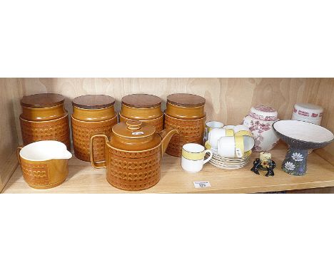 Hornsea pottery storage jars etc. (one shelf)