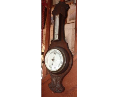 Oak barometer, pair Art Deco carved Scottie Dog wooden bookends and cutlery etc.