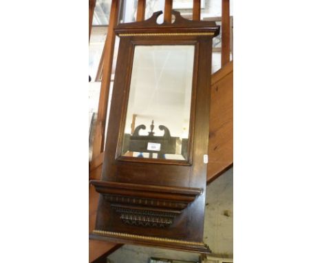 Edwardian mahogany hall mirror with shelf