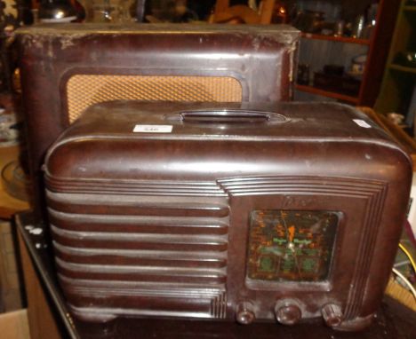A PILOT bakelite cased valve radio and similar speaker