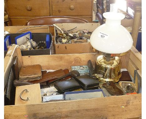 A good collection of assorted lighters and gentleman's smoking related items etc., together with a vintage Danish brass oil l