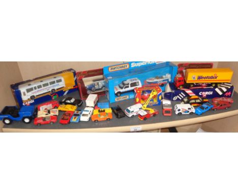 Matchbox Superking K-104 Rancho Rescue set in box, a boxed Corgi National Express coach and a collection of assorted die-cast
